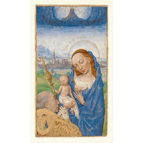 Saint Bernards Vision of the Virgin and Child Black Modern Wood Framed Art Print with Double Matting by Marmion, Simon