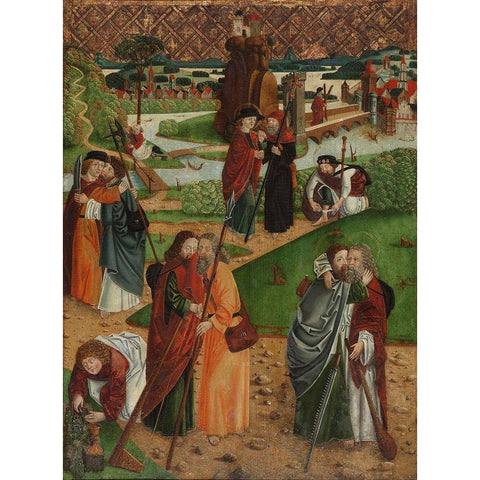 The Apostles Farewell Gold Ornate Wood Framed Art Print with Double Matting by Master SH