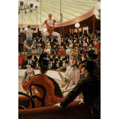 Women of Paris, The Circus Lover Gold Ornate Wood Framed Art Print with Double Matting by Tissot, James