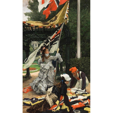 Still on Top White Modern Wood Framed Art Print by Tissot, James