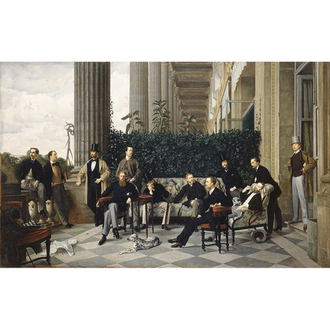 The Circle of the Rue Royale White Modern Wood Framed Art Print by Tissot, James