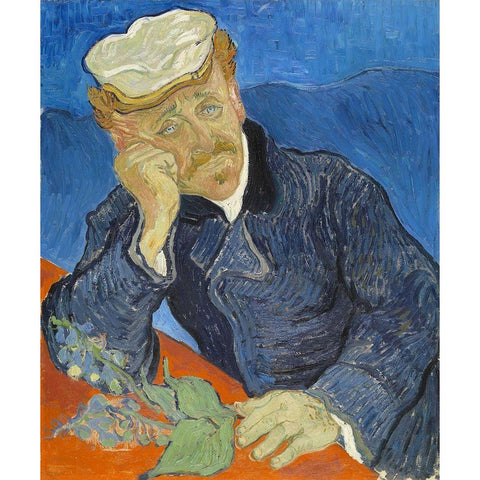 Dr Paul Gachet White Modern Wood Framed Art Print by van Gogh, Vincent