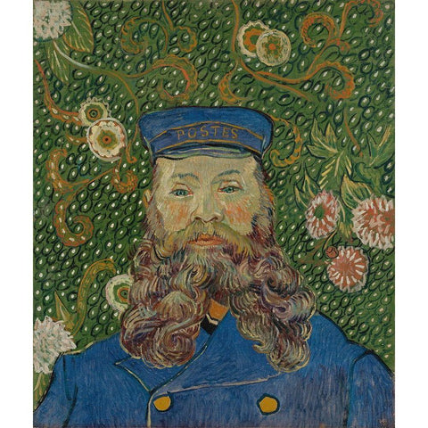 Portrait of Joseph Roulin Black Modern Wood Framed Art Print with Double Matting by van Gogh, Vincent