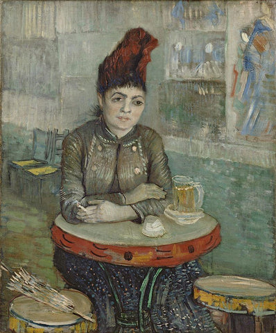 In the cafe, Agostina Segatori in Le tambourin White Modern Wood Framed Art Print with Double Matting by van Gogh, Vincent