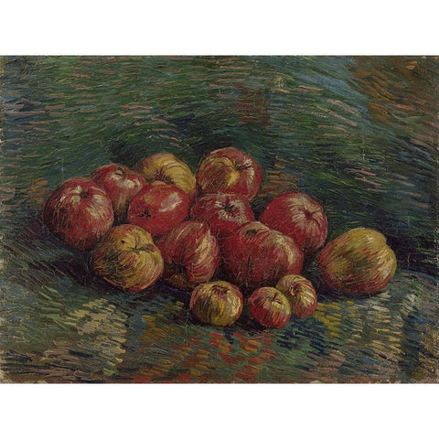 Apples Gold Ornate Wood Framed Art Print with Double Matting by van Gogh, Vincent