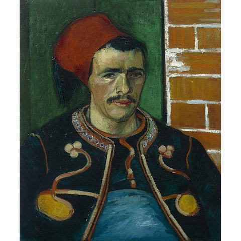 The Zouave Black Modern Wood Framed Art Print with Double Matting by van Gogh, Vincent