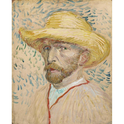 Self-portrait White Modern Wood Framed Art Print by van Gogh, Vincent