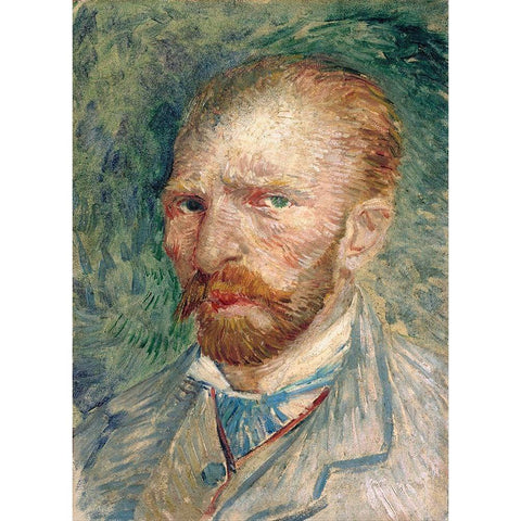 Self-portrait Black Modern Wood Framed Art Print with Double Matting by van Gogh, Vincent