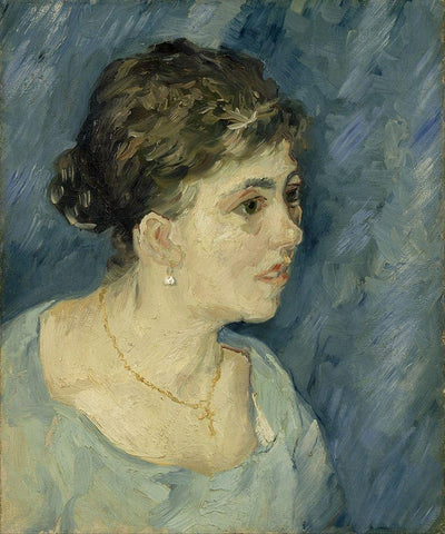 Portrait of a prostitute White Modern Wood Framed Art Print with Double Matting by van Gogh, Vincent