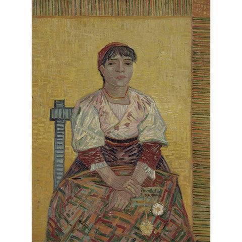 The Italian Woman Gold Ornate Wood Framed Art Print with Double Matting by van Gogh, Vincent