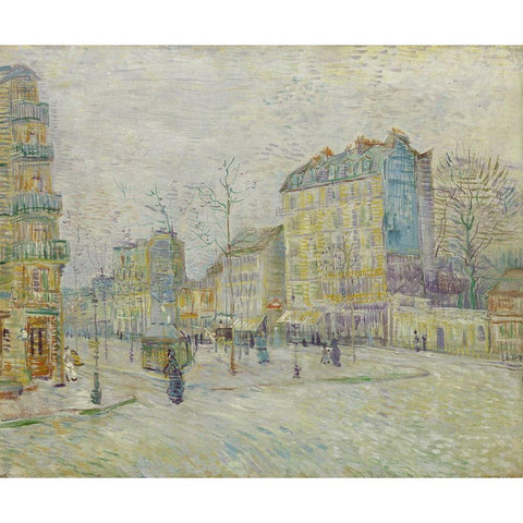 Boulevard de Clichy Gold Ornate Wood Framed Art Print with Double Matting by van Gogh, Vincent