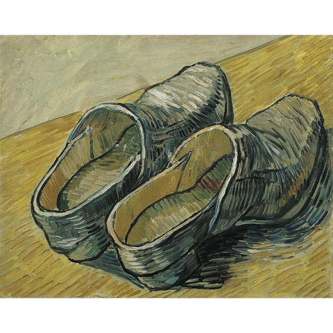 A pair of leather clogs Gold Ornate Wood Framed Art Print with Double Matting by van Gogh, Vincent