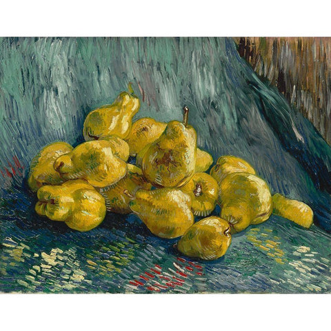 Still Life with Quinces White Modern Wood Framed Art Print by van Gogh, Vincent