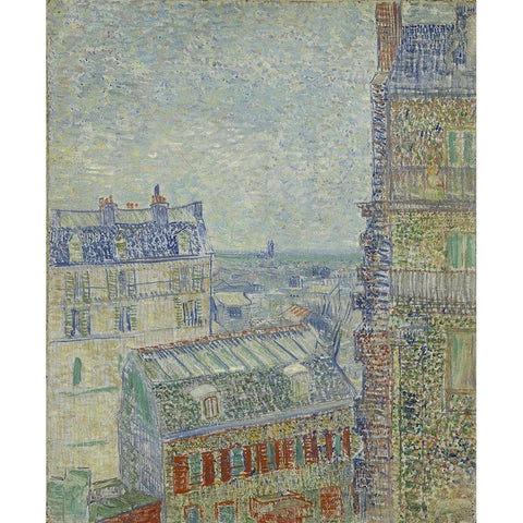 View from Theoâ€™s apartment Gold Ornate Wood Framed Art Print with Double Matting by van Gogh, Vincent