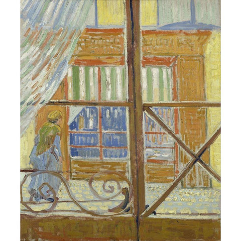 View of a butchers shop Black Modern Wood Framed Art Print with Double Matting by van Gogh, Vincent