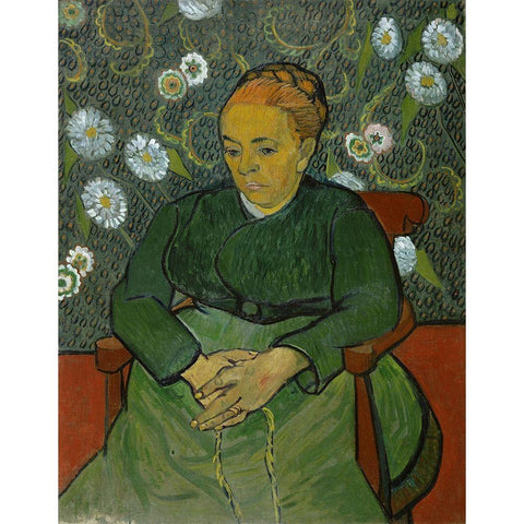 Portrait of Madame Roulin Black Modern Wood Framed Art Print with Double Matting by van Gogh, Vincent