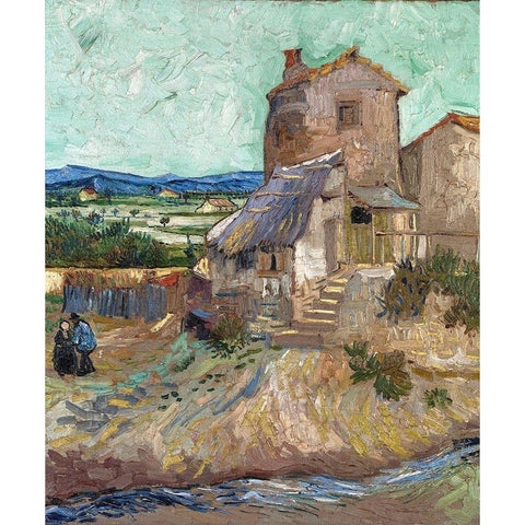 The Old Mill White Modern Wood Framed Art Print by van Gogh, Vincent