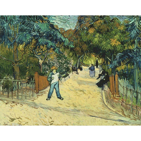 Entrance to the Public Gardens in Arle Black Modern Wood Framed Art Print with Double Matting by van Gogh, Vincent