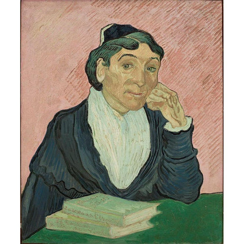 The Woman from Arles White Modern Wood Framed Art Print by van Gogh, Vincent