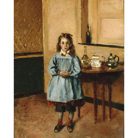 Minette White Modern Wood Framed Art Print by Pissarro, Camille