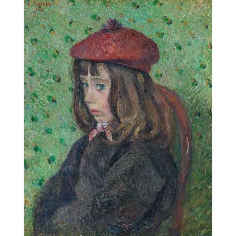 Portrait of Felix Pissarro Gold Ornate Wood Framed Art Print with Double Matting by Pissarro, Camille