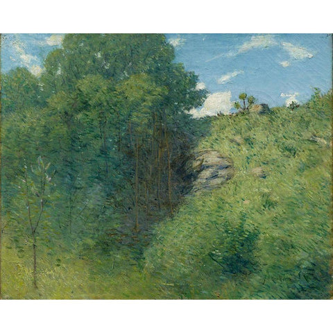 Ravine near Branchville White Modern Wood Framed Art Print by Weir, J Alden