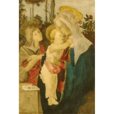 Copy after Botticelli Gold Ornate Wood Framed Art Print with Double Matting by Weir, J Alden