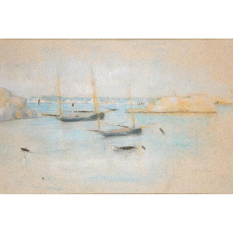 Boats White Modern Wood Framed Art Print by Weir, J Alden