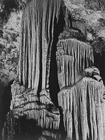 Rock formations in the Kings Chamber. Carlsbad Caverns National Park New Mexico Black Ornate Wood Framed Art Print with Double Matting by Adams, Ansel