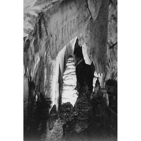 The Queens Chambers-Carlsbad Caverns National Park-New Mexico White Modern Wood Framed Art Print by Adams, Ansel