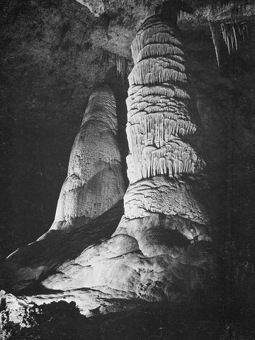 Hall of Giants-Big Room-Carlsbad Caverns National Park-New Mexico White Modern Wood Framed Art Print with Double Matting by Adams, Ansel