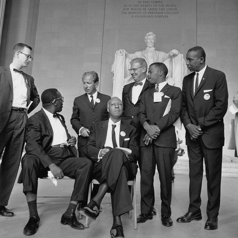 Leaders of the Civil Rights March on Washington-D.C. Gold Ornate Wood Framed Art Print with Double Matting by U.S. Archives