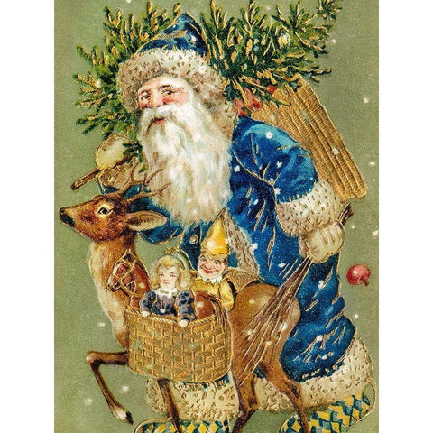 A Merry Christmas Gold Ornate Wood Framed Art Print with Double Matting by Wallach, Miriam and Ira D