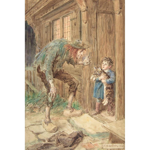 Illustration 3 for Little Peter A Christmas Morality for Children of Any Age White Modern Wood Framed Art Print by Brock, Charles Edmund