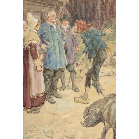 Illustration 7 for Little Peter A Christmas Morality for Children of Any Age White Modern Wood Framed Art Print by Brock, Charles Edmund