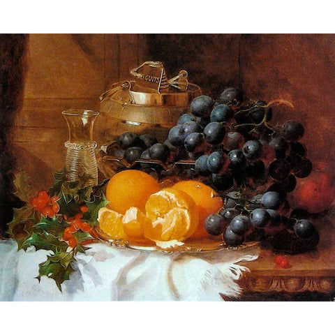 Christmas still life White Modern Wood Framed Art Print by Stannard, Eloise Harriet