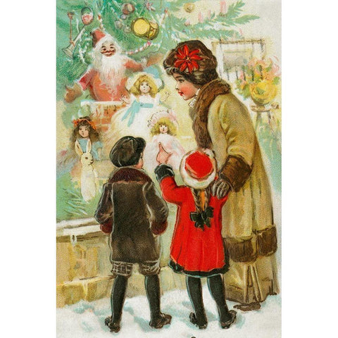 A Merry Christmas Gold Ornate Wood Framed Art Print with Double Matting by Wallach, Miriam and Ira D