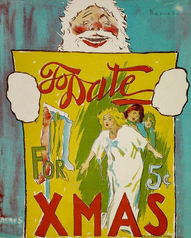 To Date For Christmas Poster White Modern Wood Framed Art Print with Double Matting by Barnes, Will R