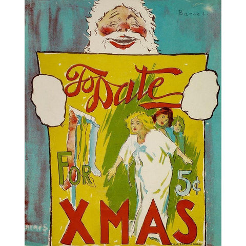 To Date For Christmas Poster White Modern Wood Framed Art Print by Barnes, Will R