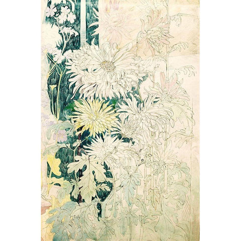 Chrysanthemums and fall flowers Gold Ornate Wood Framed Art Print with Double Matting by Hoytema, Theo van