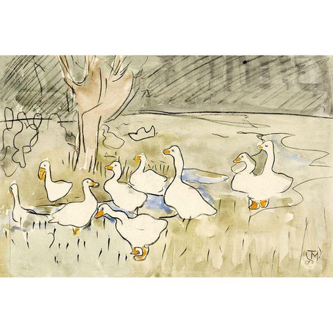 Ducks Black Modern Wood Framed Art Print by Hoytema, Theo van