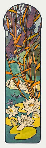 Stained glass box for the Fouquet jewelry store White Modern Wood Framed Art Print with Double Matting by Mucha, Alphonse