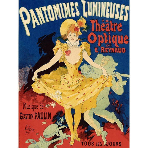 Pantomimes Lumineuses Black Modern Wood Framed Art Print by Cheret, Jules