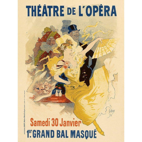 Theatre de LOpera 30th Janvier Black Modern Wood Framed Art Print by Cheret, Jules
