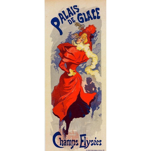 Palais de Glace White Modern Wood Framed Art Print by Cheret, Jules