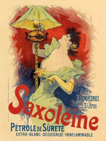Saxoleine Black Ornate Wood Framed Art Print with Double Matting by Cheret, Jules