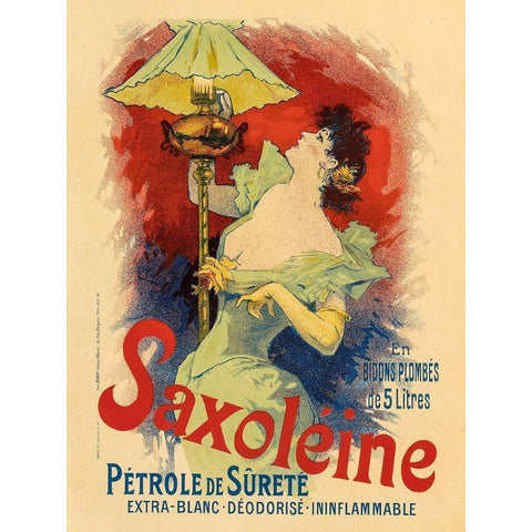 Saxoleine Gold Ornate Wood Framed Art Print with Double Matting by Cheret, Jules