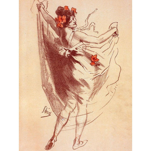 Dessin originel White Modern Wood Framed Art Print by Cheret, Jules