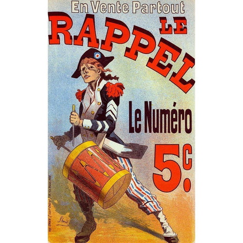 Le Rappel Black Modern Wood Framed Art Print with Double Matting by Cheret, Jules