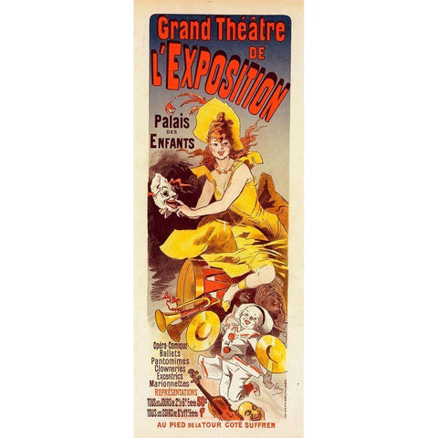 Grand Theatre de LExposition White Modern Wood Framed Art Print by Cheret, Jules